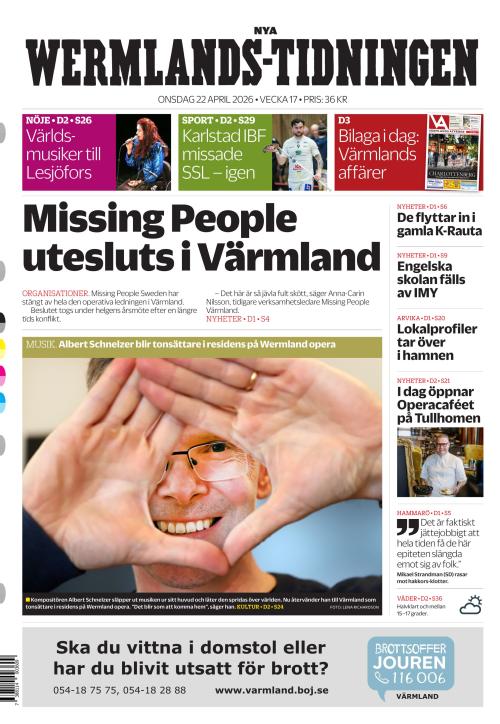 Nya Wermlands-Tidningen 22.4.2026