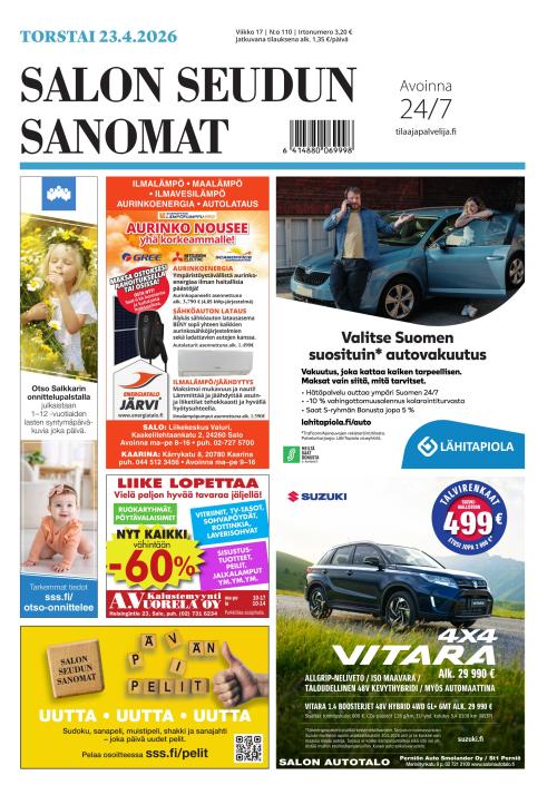 Salon Seudun Sanomat 23.4.2026