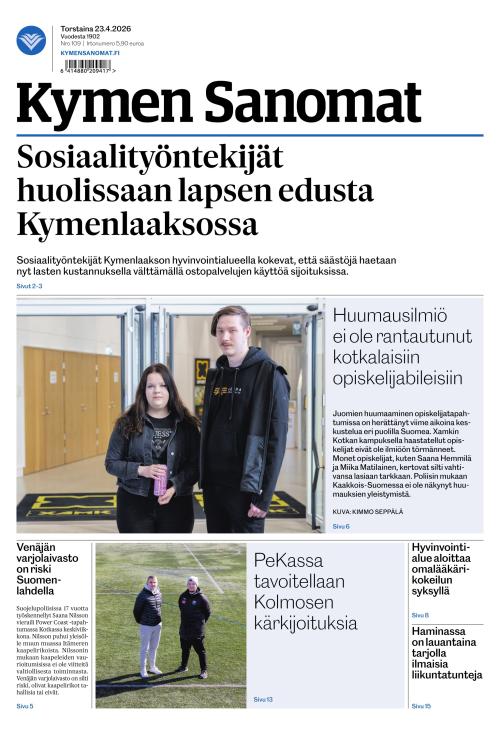 Kymen Sanomat 23.4.2026