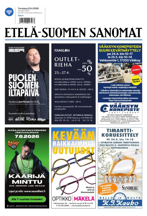 Etelä-Suomen Sanomat 23.4.2026