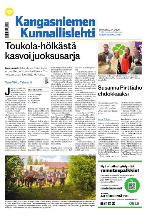Kangasniemen kunnallislehti 23.4.2026