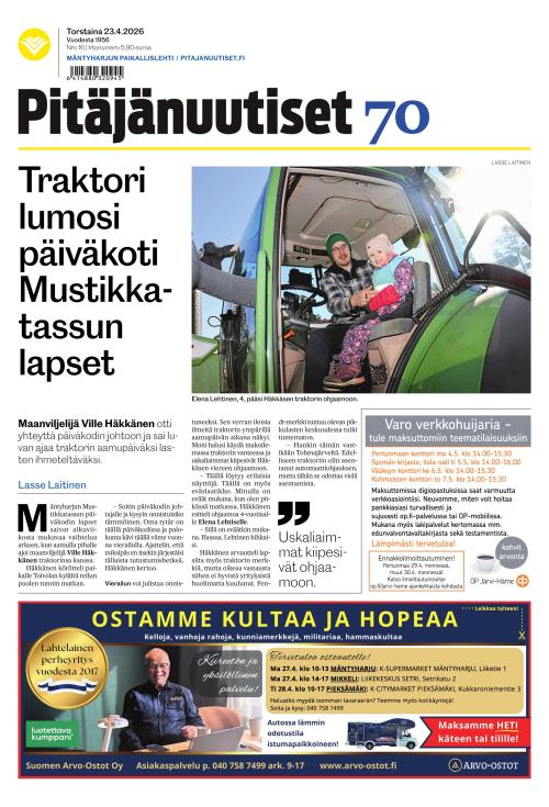 Pitäjänuutiset 23.4.2026