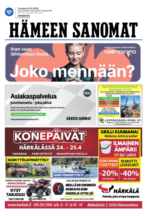 Hämeen Sanomat 23.4.2026