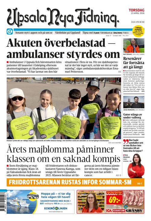 Upsala Nya Tidning 23.4.2026