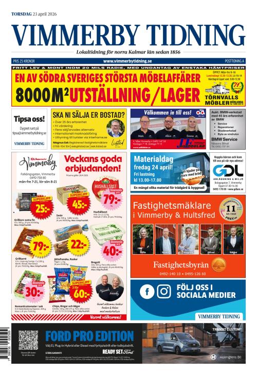 Vimmerby Tidning / Kinda-Posten 23.4.2026