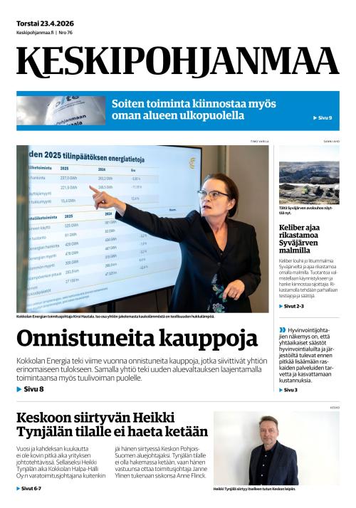 Keskipohjanmaa 23.4.2026