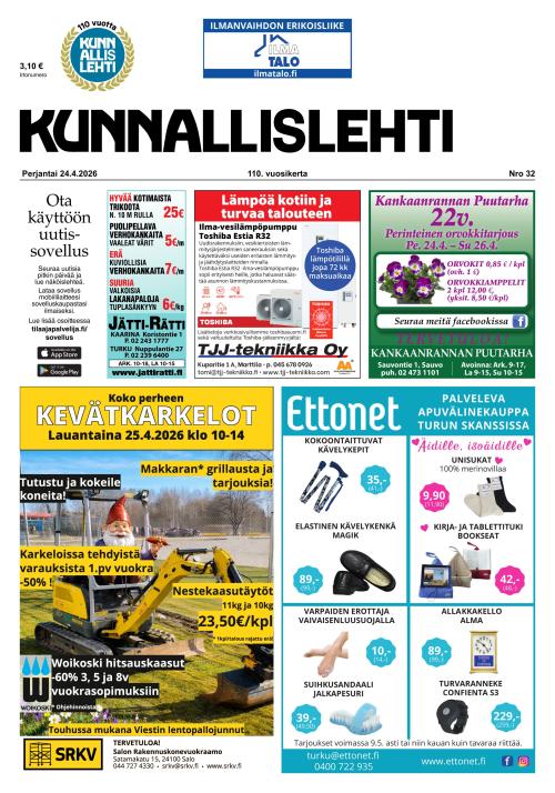 Kunnallislehti Paimio-Sauvo-Kaarina 24.4.2026