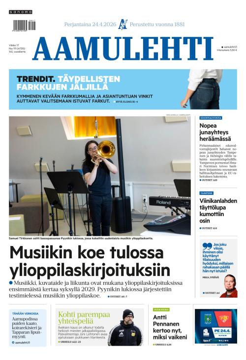 Aamulehti 24.4.2026