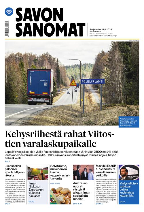 Savon Sanomat 24.4.2026