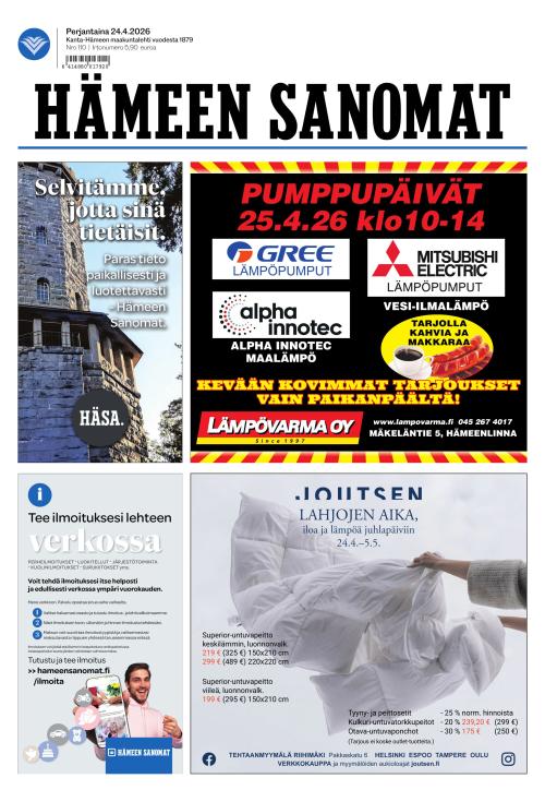 Hämeen Sanomat 24.4.2026