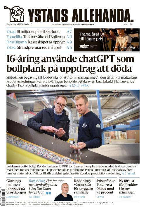 Ystads Allehanda 24.4.2026
