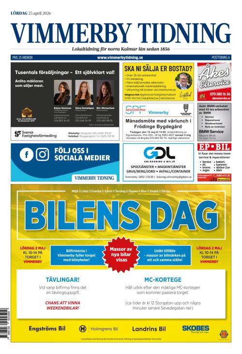 Vimmerby Tidning / Kinda-Posten 25.4.2026