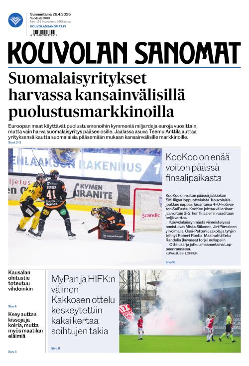 Kouvolan Sanomat 26.4.2026
