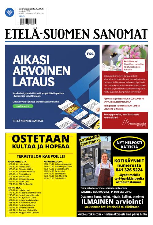 Etelä-Suomen Sanomat 26.4.2026