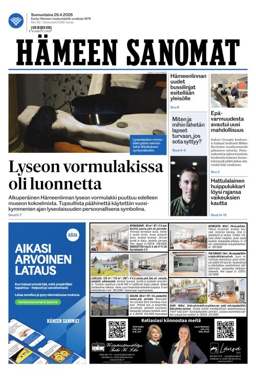 Hämeen Sanomat 26.4.2026