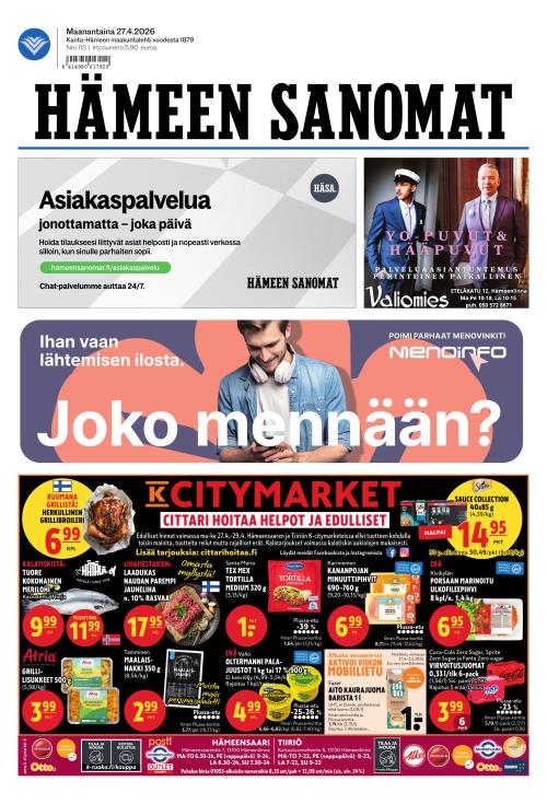 Hämeen Sanomat 27.4.2026