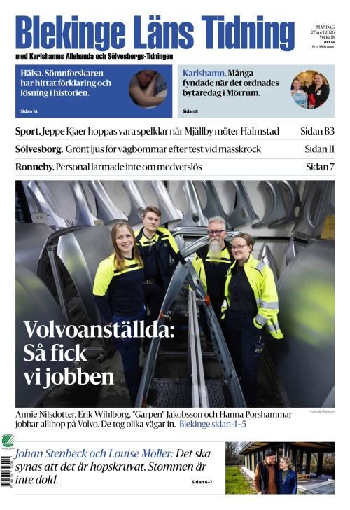 Blekinge Läns Tidning 27.4.2026