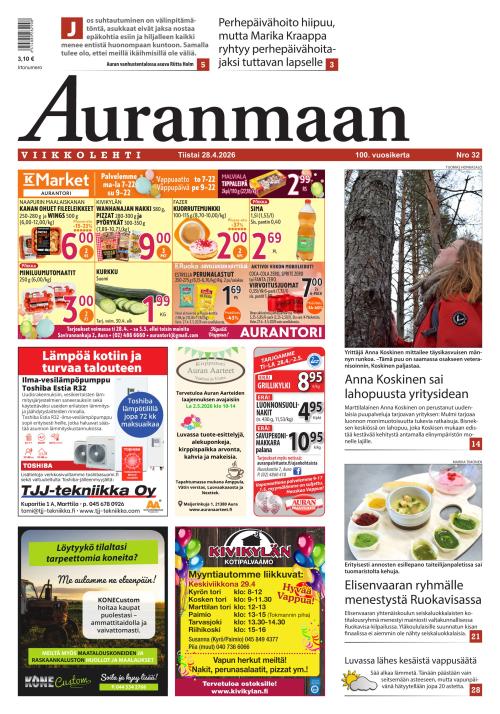 Auranmaan Viikkolehti 28.4.2026