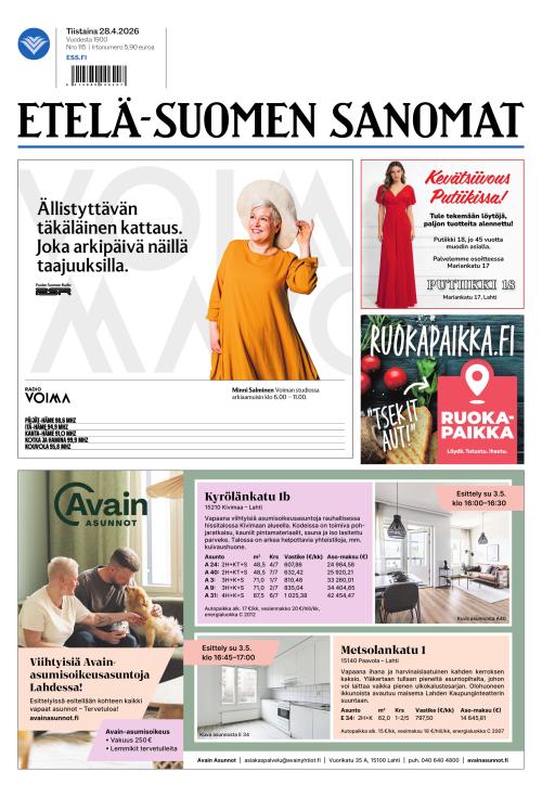 Etelä-Suomen Sanomat 28.4.2026