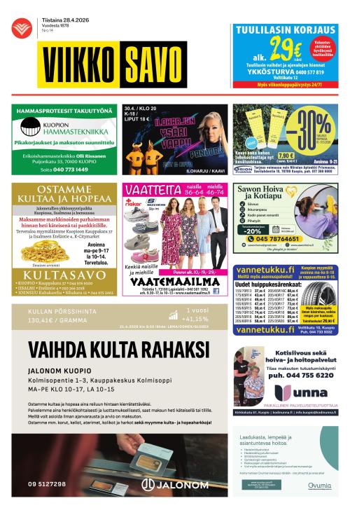 Viikkosavo 28.4.2026