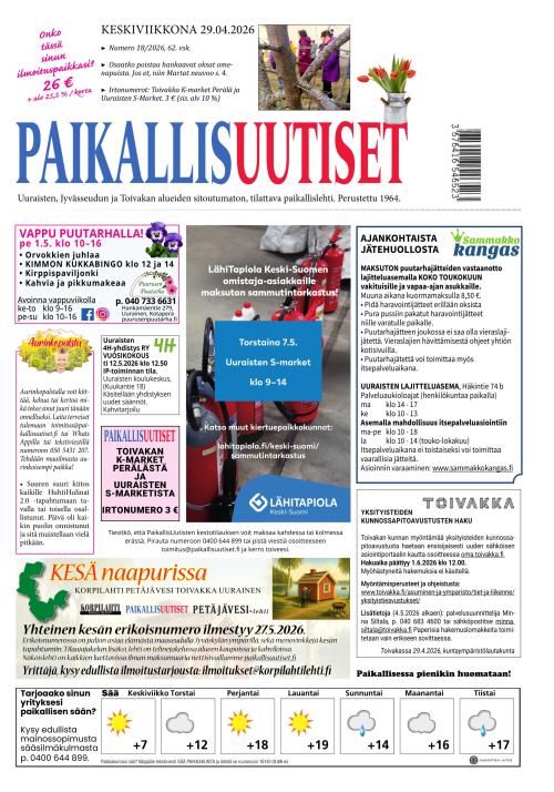 PaikallisUutiset 29.4.2026
