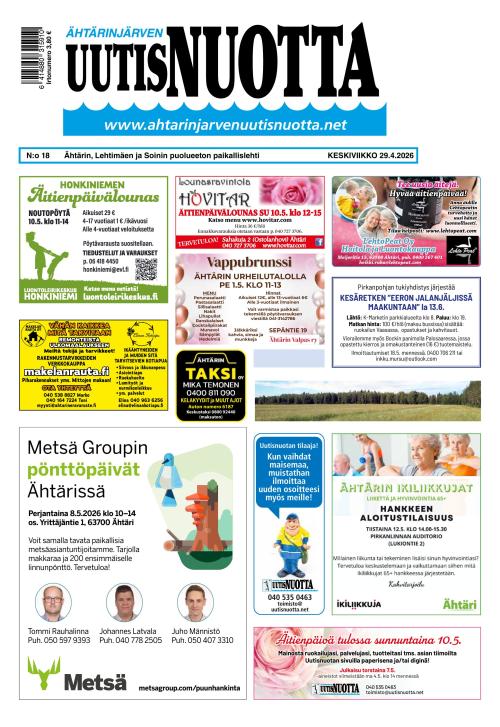Ähtärinjärven Uutisnuotta 29.4.2026