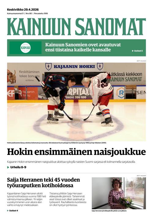Kainuun Sanomat 29.4.2026