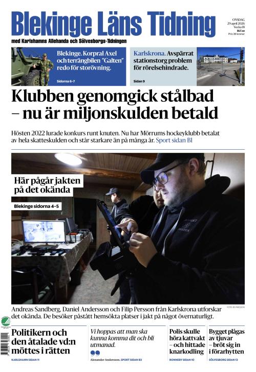 Blekinge Läns Tidning 29.4.2026