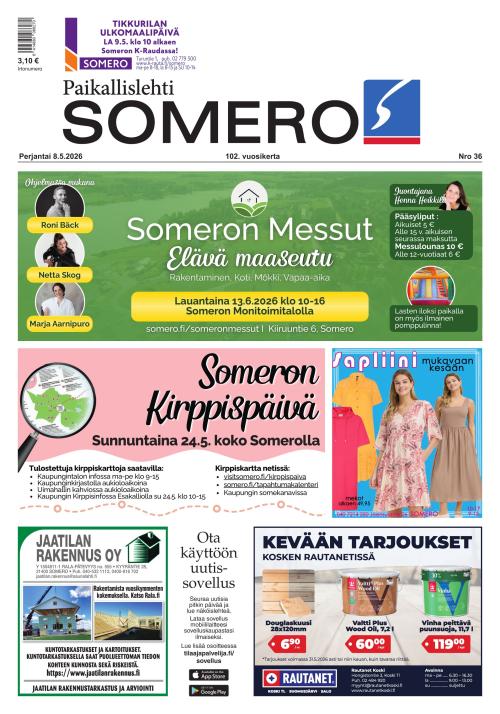 Paikallislehti Somero 8.5.2026