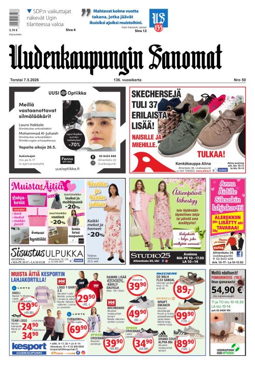 Uudenkaupungin Sanomat 7.5.2026