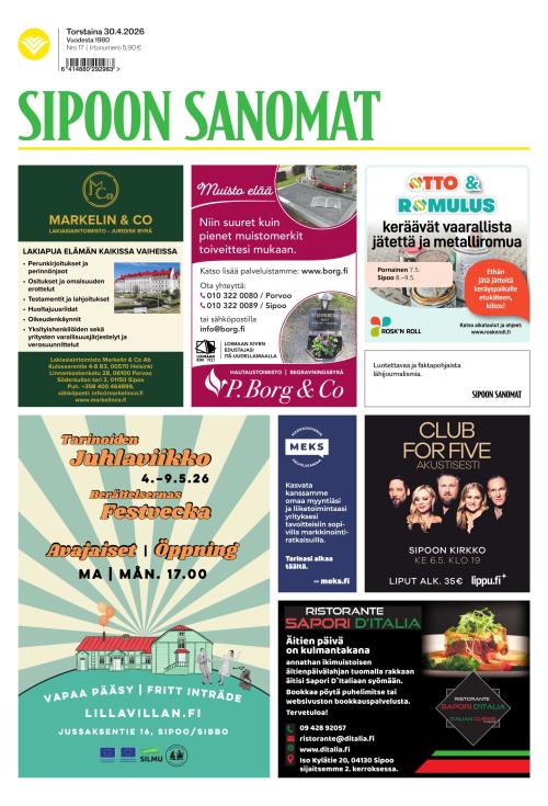 Sipoon Sanomat 30.4.2026