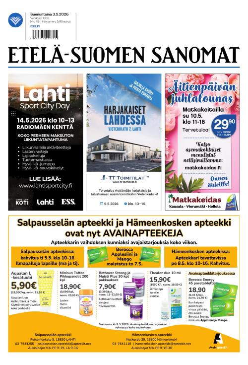 Etelä-Suomen Sanomat 3.5.2026