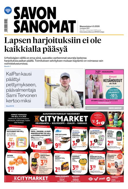 Savon Sanomat 4.5.2026