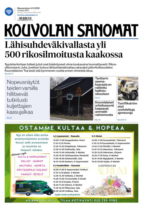 Kouvolan Sanomat 4.5.2026