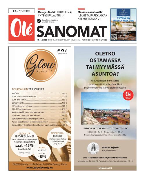 Olé Sanomat (Suomalainen Espanjassa-lehti) 36/2026
