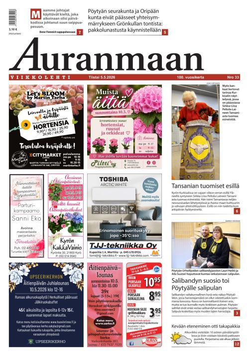 Auranmaan Viikkolehti 5.5.2026