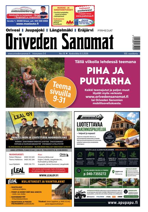 Oriveden Sanomat 6.5.2026
