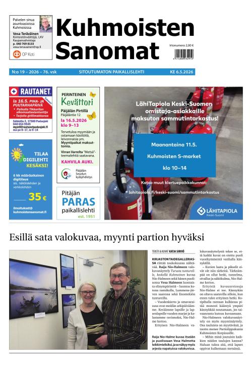 Kuhmoisten Sanomat 19/2026