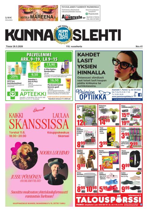 Kunnallislehti Paimio-Sauvo-Kaarina 26.5.2026