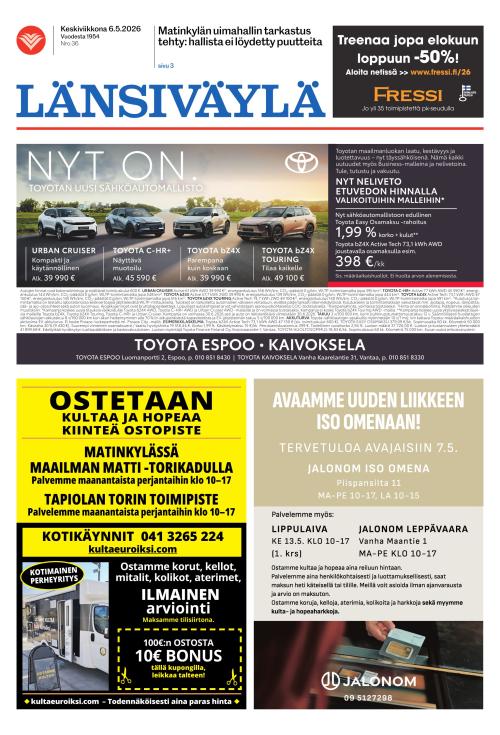 Länsiväylä 6.5.2026