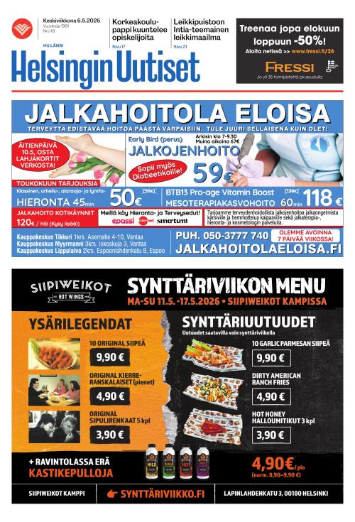 Helsingin Uutiset (Länsi) & Munkin Seutu 6.5.2026