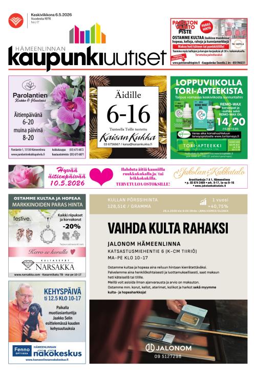 Hämeenlinnan kaupunkiuutiset 6.5.2026