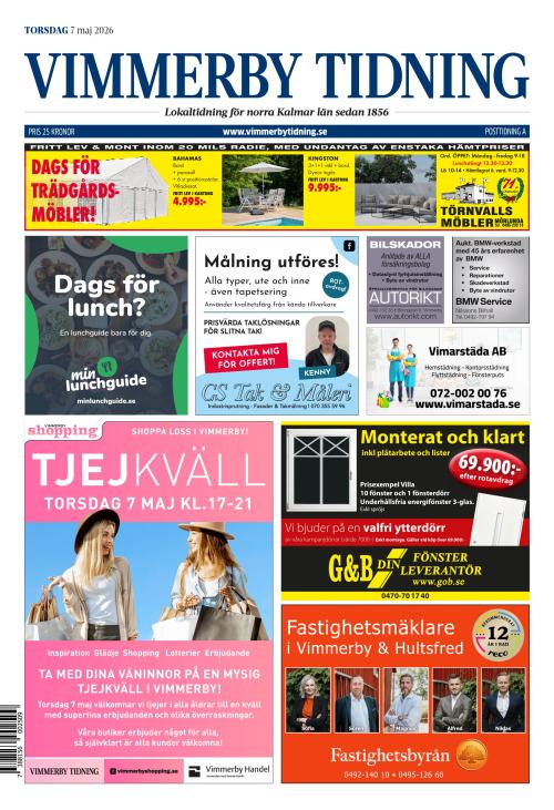 Vimmerby Tidning / Kinda-Posten 7.5.2026
