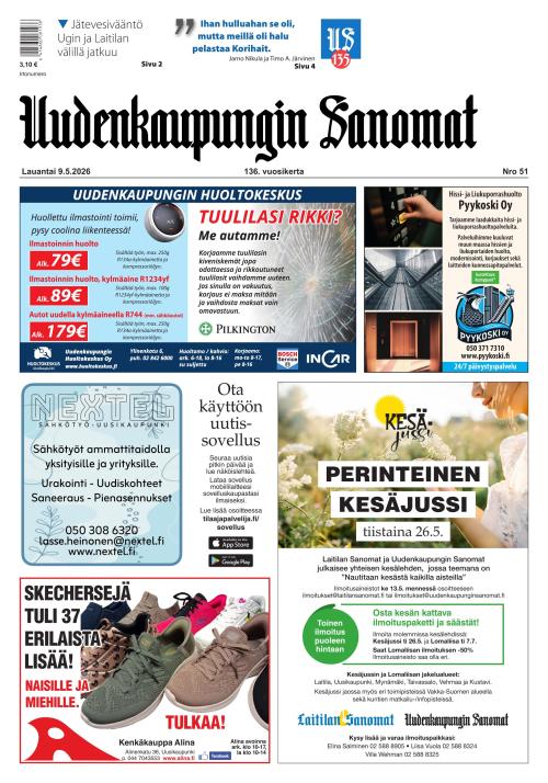Uudenkaupungin Sanomat 9.5.2026