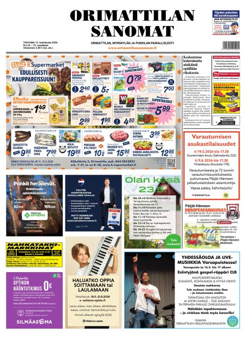 Orimattilan Sanomat 12.5.2026