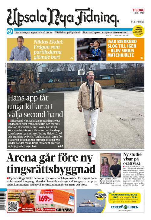Upsala Nya Tidning 12.5.2026