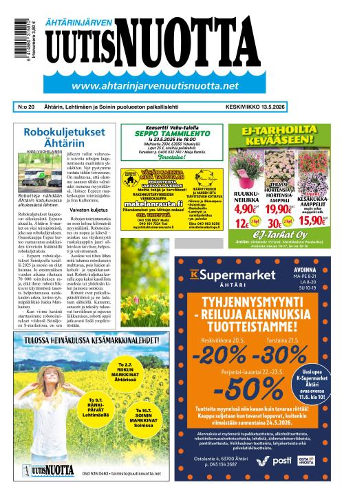 Ähtärinjärven Uutisnuotta 13.5.2026