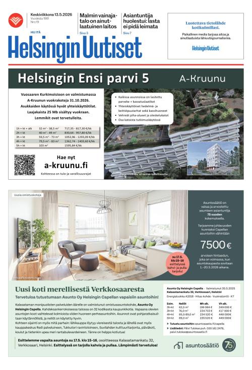 Helsingin Uutiset (Itä) 13.5.2026