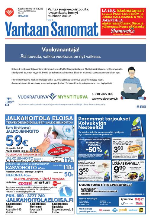 Vantaan Sanomat (Itä) 13.5.2026