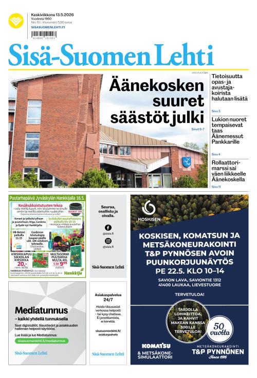 Sisä-Suomen Lehti 13.5.2026